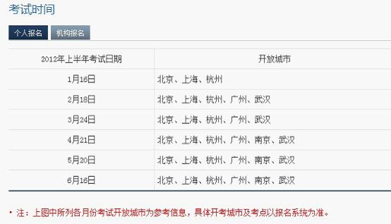 2012TOEFL Junior考试时间